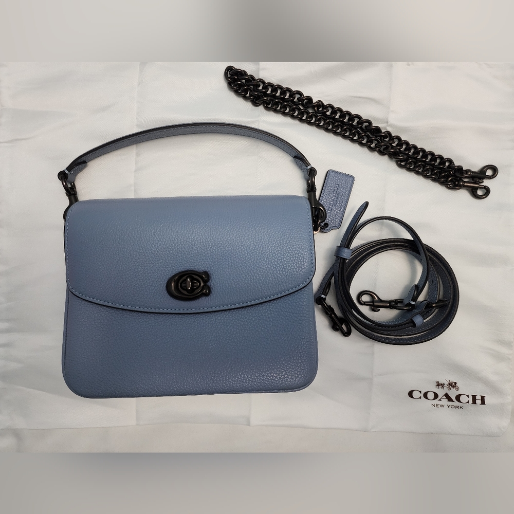 Coach Cassie 19 rare Bluebell color with pewter hardware. All three straps.